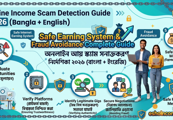Online Income Scam Detection Guide 2026 (Bangla + English): Safe Earning System & Fraud Avoidance Complete Guide