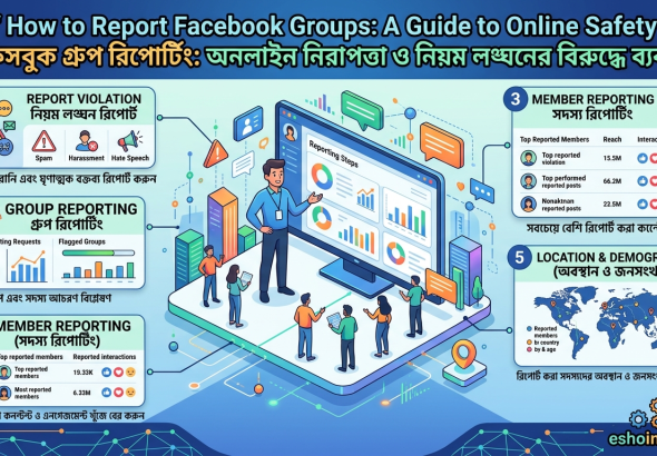 How to Report Facebook Groups: A Guide to Online Safety ফেসবুক গ্রুপ রিপোর্টিং: অনলাইন নিরাপত্তা ও নিয়ম লঙ্ঘনের বিরুদ্ধে ব্যবস্থা