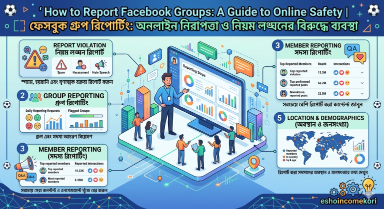 How to Report Facebook Groups: A Guide to Online Safety ফেসবুক গ্রুপ রিপোর্টিং: অনলাইন নিরাপত্তা ও নিয়ম লঙ্ঘনের বিরুদ্ধে ব্যবস্থা