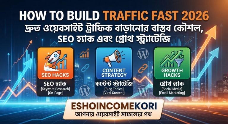 How to Build Traffic Fast 2026: দ্রুত ওয়েবসাইট ট্রাফিক বাড়ানোর বাস্তব কৌশল, SEO হ্যাক এবং গ্রোথ স্ট্র্যাটেজি