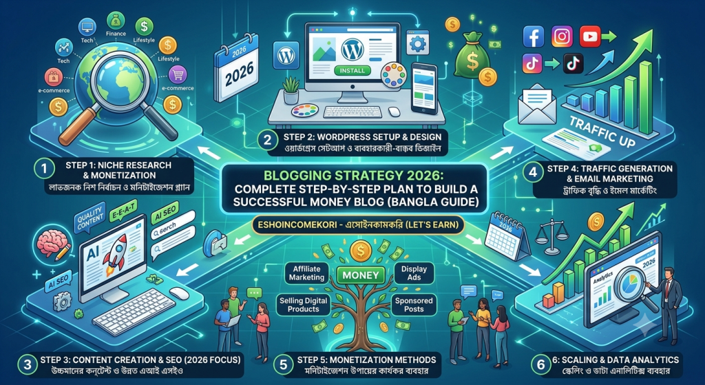 Blogging Strategy 2026: Complete Step-by-Step Plan to Build a Successful Money Blog (Bangla Guide)
