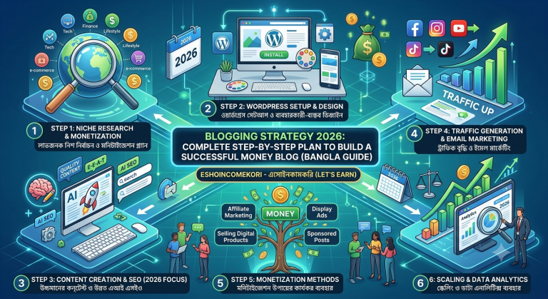 Blogging Strategy 2026: Complete Step-by-Step Plan to Build a Successful Money Blog (Bangla Guide)