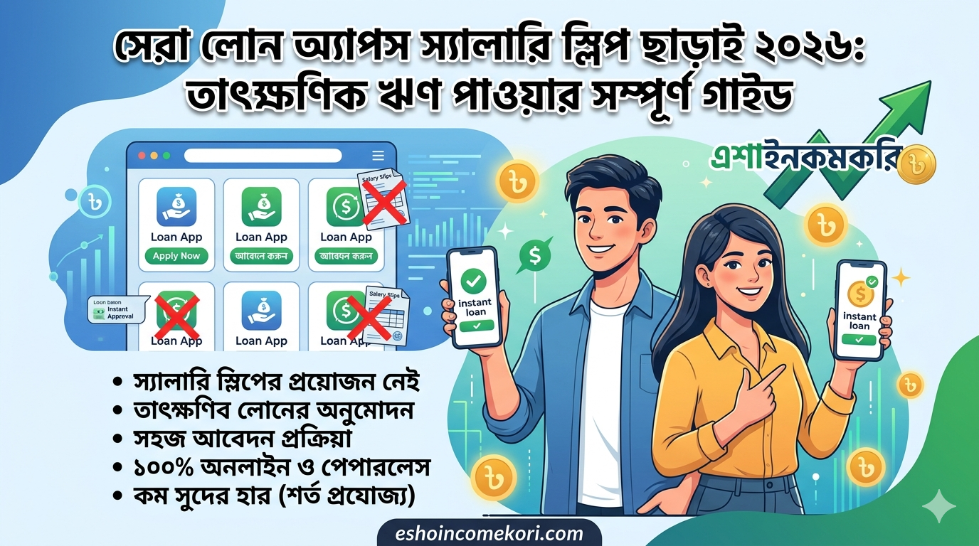 সেরা লোন অ্যাপস স্যালারি স্লিপ ছাড়াই ২০২৬: তাৎক্ষণিক ঋণ পাওয়ার সম্পূর্ণ গাইড