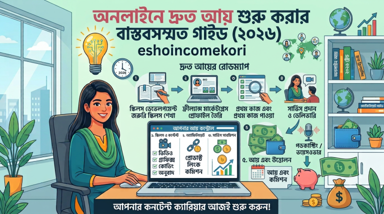 অনলাইনে দ্রুত আয় শুরু করার বাস্তবসম্মত গাইড (২০২৬)