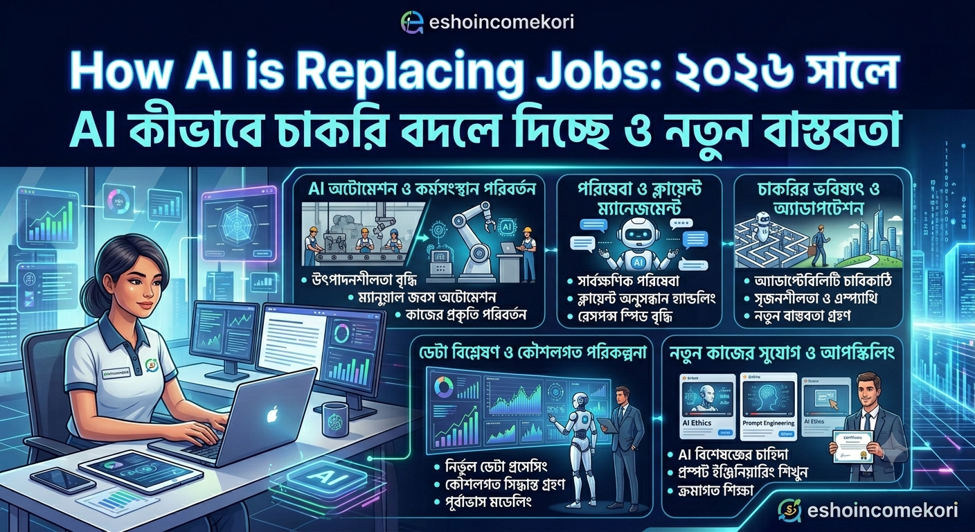 How AI is Replacing Jobs: ২০২৬ সালে AI কীভাবে চাকরি বদলে দিচ্ছে ও নতুন বাস্তবতা