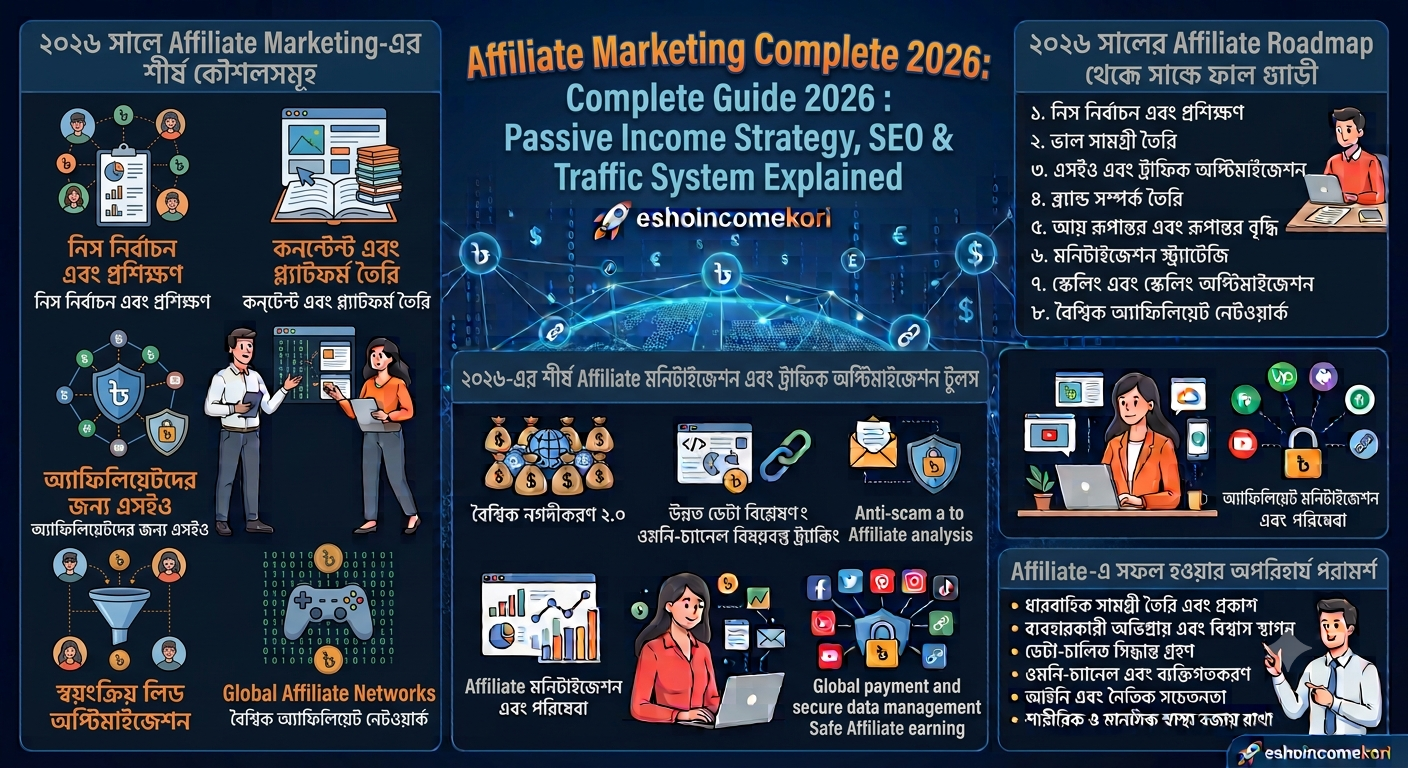 Affiliate Marketing Complete Guide 2026 (Bangla + English): Passive Income Strategy, SEO & Traffic System Explained