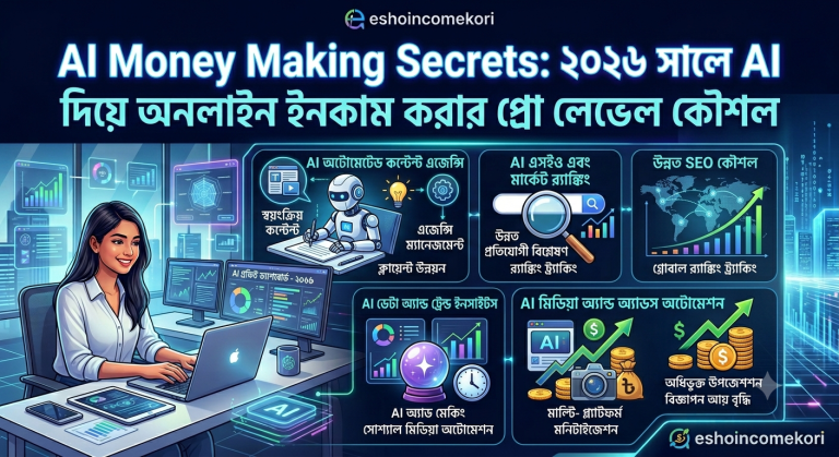 AI Money Making Secrets: ২০২৬ সালে AI দিয়ে অনলাইন ইনকাম করার প্রো লেভেল কৌশল