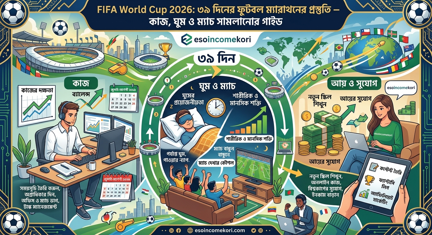 FIFA World Cup 2026: ৩৯ দিনের ফুটবল ম্যারাথনের প্রস্তুতি – কাজ, ঘুম ও ম্যাচ সামলানোর গাইড