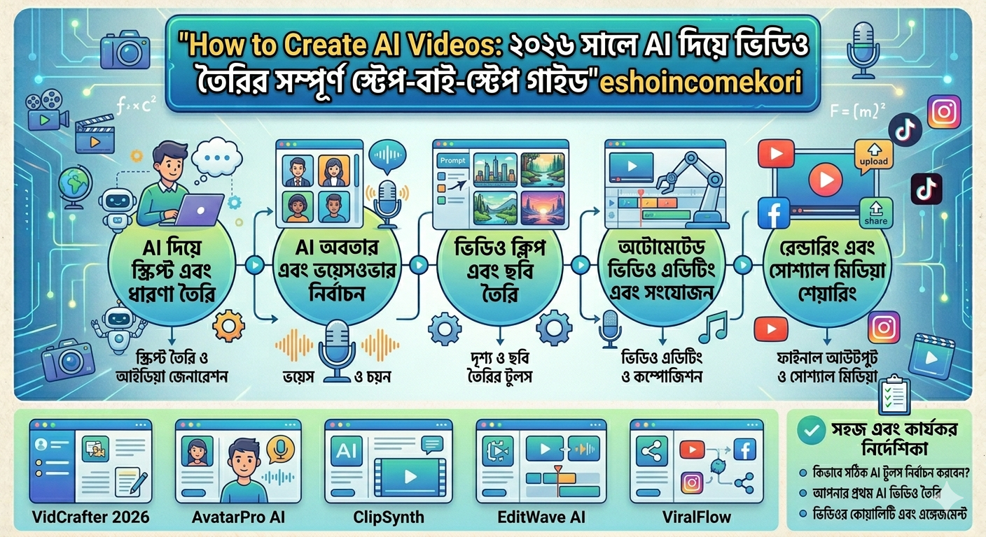 How to Create AI Videos: ২০২৬ সালে AI দিয়ে ভিডিও তৈরির সম্পূর্ণ স্টেপ-বাই-স্টেপ গাইড