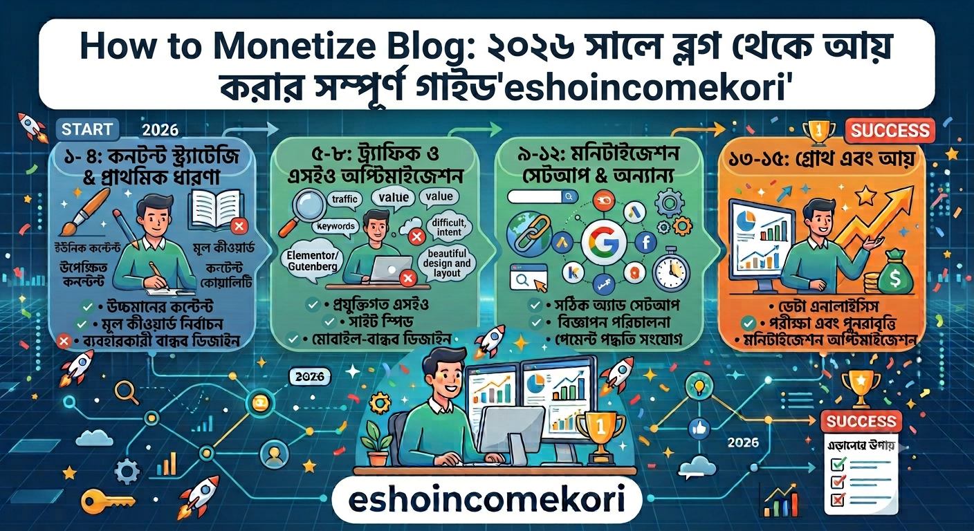 How to Monetize Blog: ২০২৬ সালে ব্লগ থেকে আয় করার সম্পূর্ণ গাইড