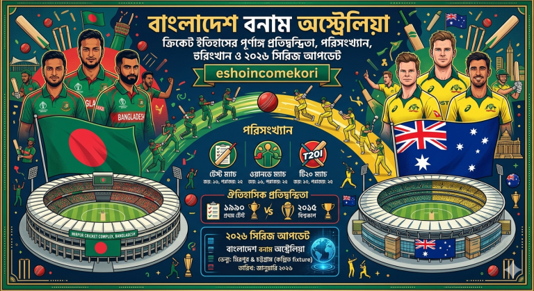Bangladesh versus australia: ক্রিকেট ইতিহাসের পূর্ণাঙ্গ প্রতিদ্বন্দ্বিতা, পরিসংখ্যান ও ২০২৬ সিরিজ আপডেট