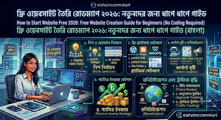 How to Start Website Free 2026: Free Website Creation Guide for Beginners (No Coding Required) (Bangla)