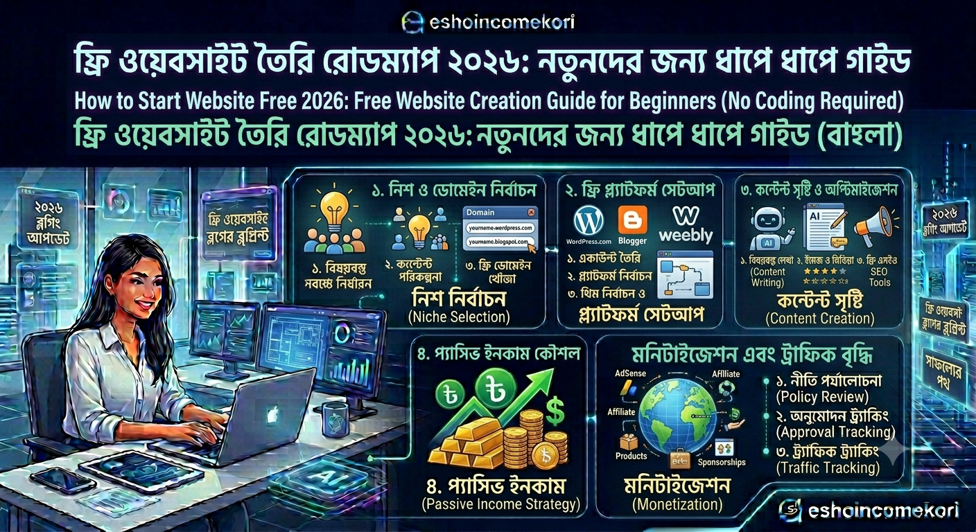 How to Start Website Free 2026: Free Website Creation Guide for Beginners (No Coding Required) (Bangla)