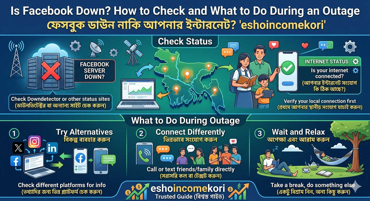  Is Facebook Down? How to Check and What to Do During an Outage ফেসবুক ডাউন নাকি আপনার ইন্টারনেট?