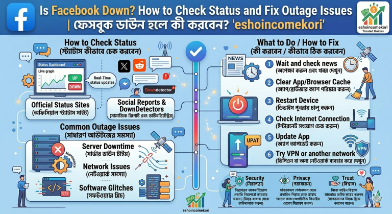 Is Facebook Down? How to Check Status and Fix Outage Issues ফেসবুক ডাউন হলে কী করবেন?