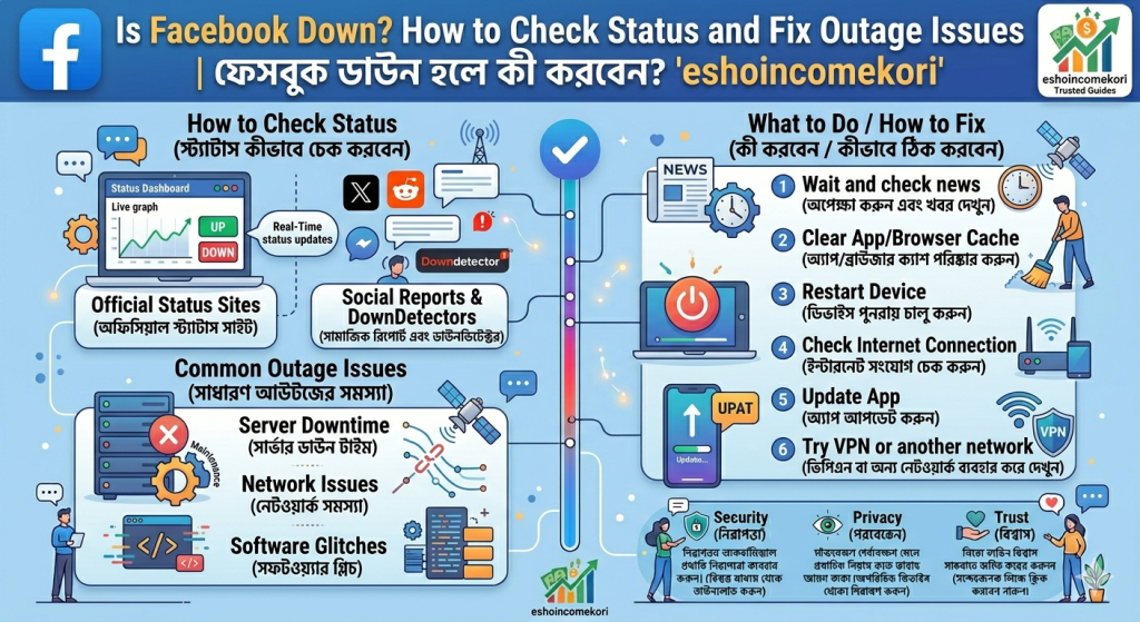Is Facebook Down? How to Check Status and Fix Outage Issues ফেসবুক ডাউন হলে কী করবেন?