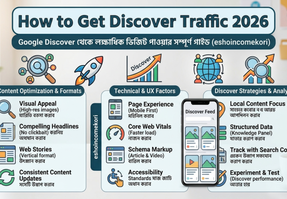 How to Get Discover Traffic 2026: Google Discover থেকে লক্ষাধিক ভিজিট পাওয়ার সম্পূর্ণ গাইড