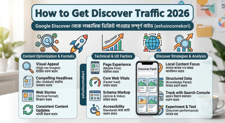 How to Get Discover Traffic 2026: Google Discover থেকে লক্ষাধিক ভিজিট পাওয়ার সম্পূর্ণ গাইড