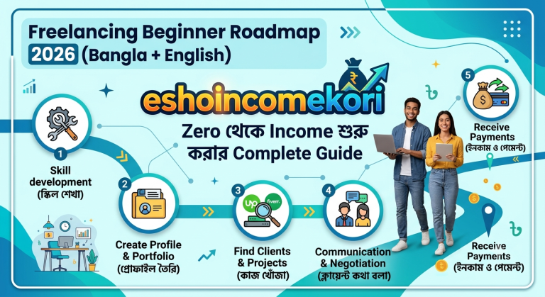 Freelancing Beginner Roadmap 2026 (Bangla + English): Zero থেকে Income শুরু করার Complete Guide
