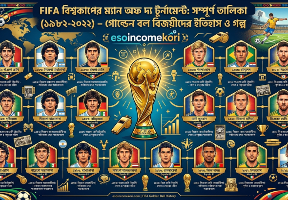 FIFA বিশ্বকাপের ম্যান অফ দ্য টুর্নামেন্ট: সম্পূর্ণ তালিকা (১৯৮২-২০২২) – গোল্ডেন বল বিজয়ীদের ইতিহাস ও গল্প