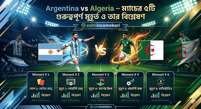 Argentina vs Algeria – ম্যাচের ৫টি গুরুত্বপূর্ণ মুহূর্ত ও তার বিশ্লেষণ