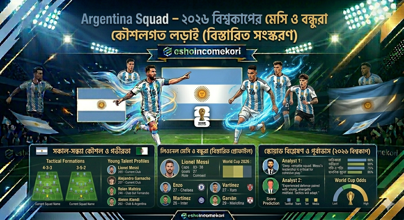  Argentina Squad – ২০২৬ বিশ্বকাপের মেসি ও বন্ধুরা