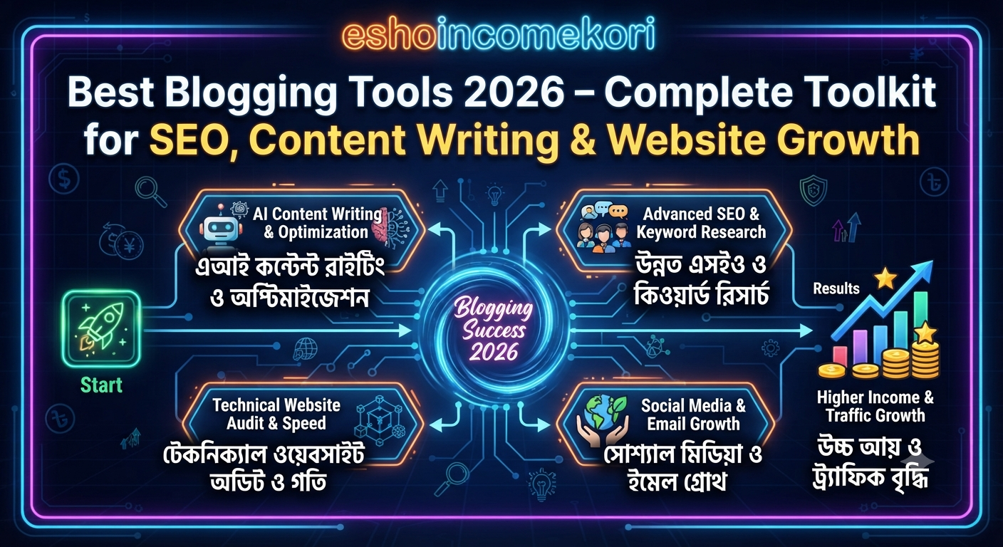 Best Blogging Tools 2026 – Complete Toolkit for SEO, Content Writing & Website Growthসেরা ব্লগিং টুলস ২০২৬ – SEO, কনটেন্ট ও ওয়েবসাইট গ্রোথের সম্পূর্ণ টুলকিটBest Blogging Tools 2026 | SEO, Keyword Research, Writing & Traffic Growth Tools