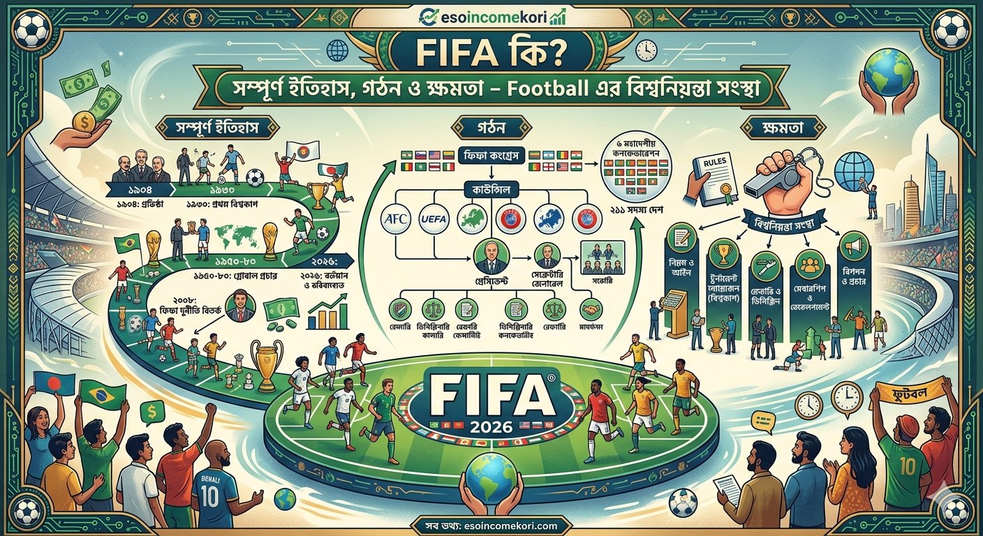 FIFA কি? সম্পূর্ণ ইতিহাস, গঠন ও ক্ষমতা – Football এর বিশ্বনিয়ন্তা সংস্থা