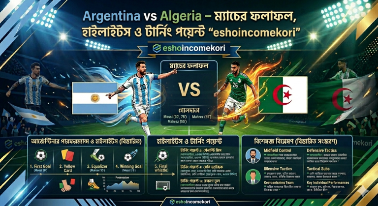 Argentina vs Algeria – ম্যাচের ফলাফল, হাইলাইটস ও টার্নিং পয়েন্ট (বিস্তারিত সংস্করণ)