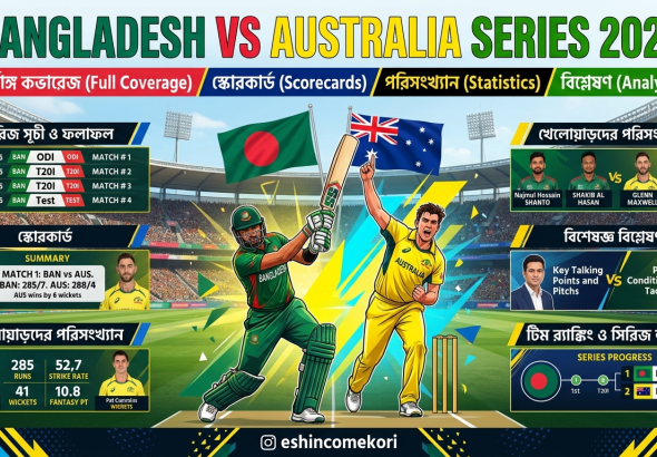 bangladesh vs australia series 2026: পূর্ণাঙ্গ কভারেজ, স্কোরকার্ড, পরিসংখ্যান ও বিশ্লেষণ