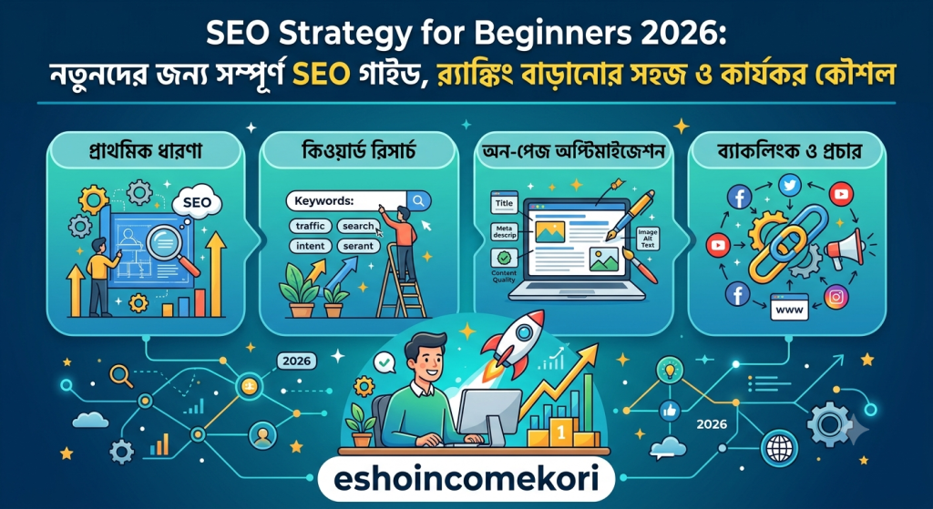 SEO Strategy for Beginners 2026: নতুনদের জন্য সম্পূর্ণ SEO গাইড, র‍্যাঙ্কিং বাড়ানোর সহজ ও কার্যকর কৌশল