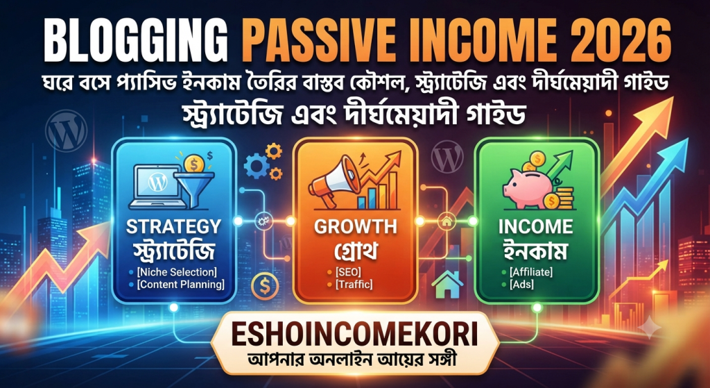 Blogging Passive Income 2026: ঘরে বসে প্যাসিভ ইনকাম তৈরির বাস্তব কৌশল, স্ট্র্যাটেজি এবং দীর্ঘমেয়াদী গাইড
