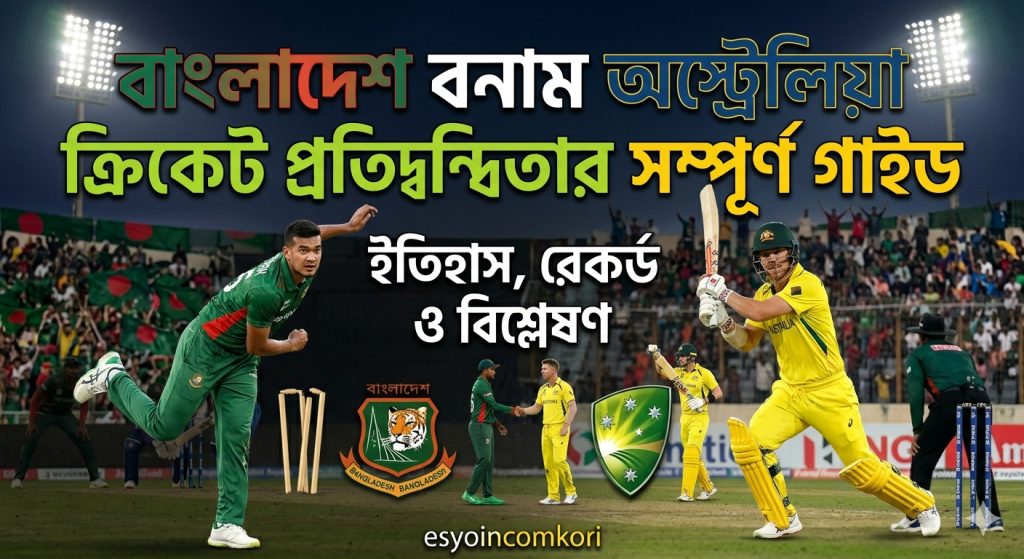 BAN vs AUS: বাংলাদেশ বনাম অস্ট্রেলিয়া ক্রিকেট প্রতিদ্বন্দ্বিতার সম্পূর্ণ গাইড, ইতিহাস, রেকর্ড ও বিশ্লেষণBAN vs AUS: বাংলাদেশ বনাম অস্ট্রেলিয়া ক্রিকেট প্রতিদ্বন্দ্বিতার সম্পূর্ণ গাইড, ইতিহাস, রেকর্ড ও বিশ্লেষণ