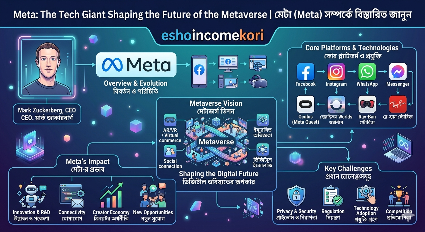  Meta: The Tech Giant Shaping the Future of the Metaverse মেটা (Meta) সম্পর্কে বিস্তারিত জানুন