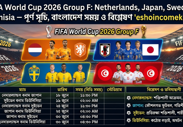 FIFA World Cup 2026 Group F: Netherlands, Japan, Sweden, Tunisia – পূর্ণ সূচি, বাংলাদেশ সময় ও বিশ্লেষণ
