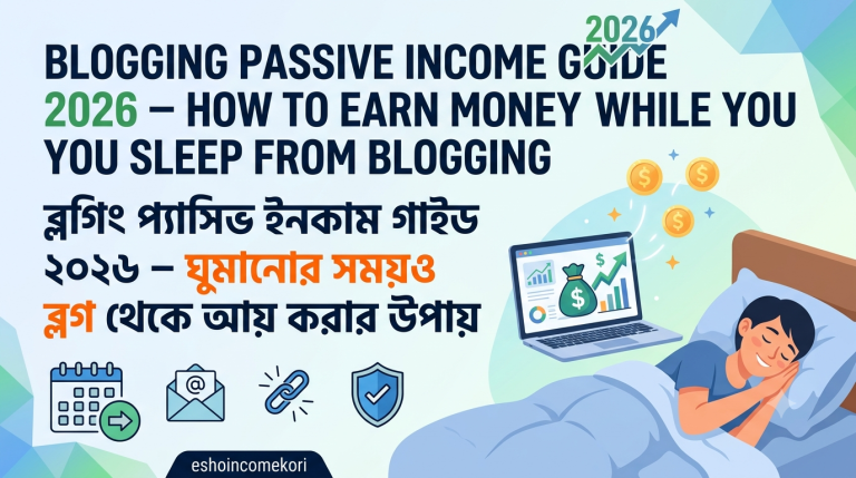 Blogging Passive Income Guide 2026 – How to Earn Money While You Sleep from Blogging ব্লগিং প্যাসিভ ইনকাম গাইড ২০২৬ – ঘুমানোর সময়ও ব্লগ থেকে আয় করার উপায়
