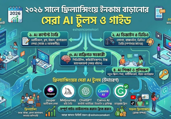 AI Tools for Freelancing Work: ২০২৬ সালে ফ্রিল্যান্সিংয়ে ইনকাম বাড়ানোর সেরা AI টুলস ও গাইড