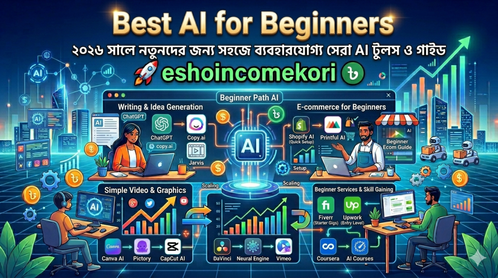 Best AI for Beginners: ২০২৬ সালে নতুনদের জন্য সহজে ব্যবহারযোগ্য সেরা AI টুলস ও গাইড
