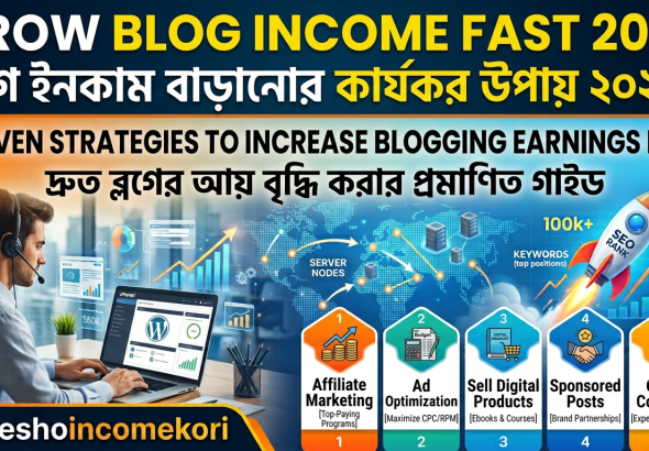 How to Grow Blog Income 2026 – Proven Strategies to Increase Blogging Earnings Fastব্লগ ইনকাম বাড়ানোর উপায় ২০২৬ – দ্রুত আয় বৃদ্ধি করার কার্যকর স্ট্র্যাটেজি
