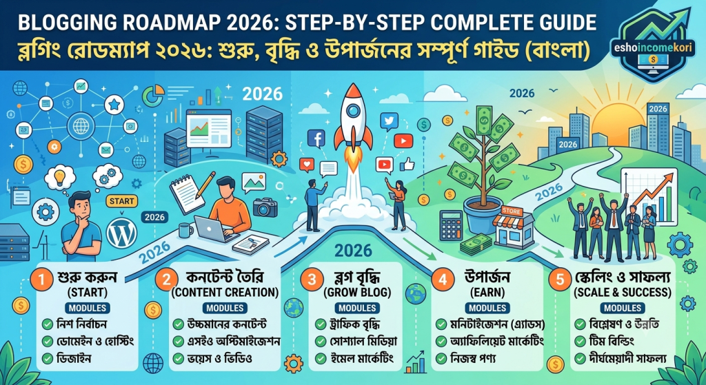 Blogging Roadmap 2026: Step-by-Step Complete Guide to Start, Grow & Earn from Blog (Bangla)