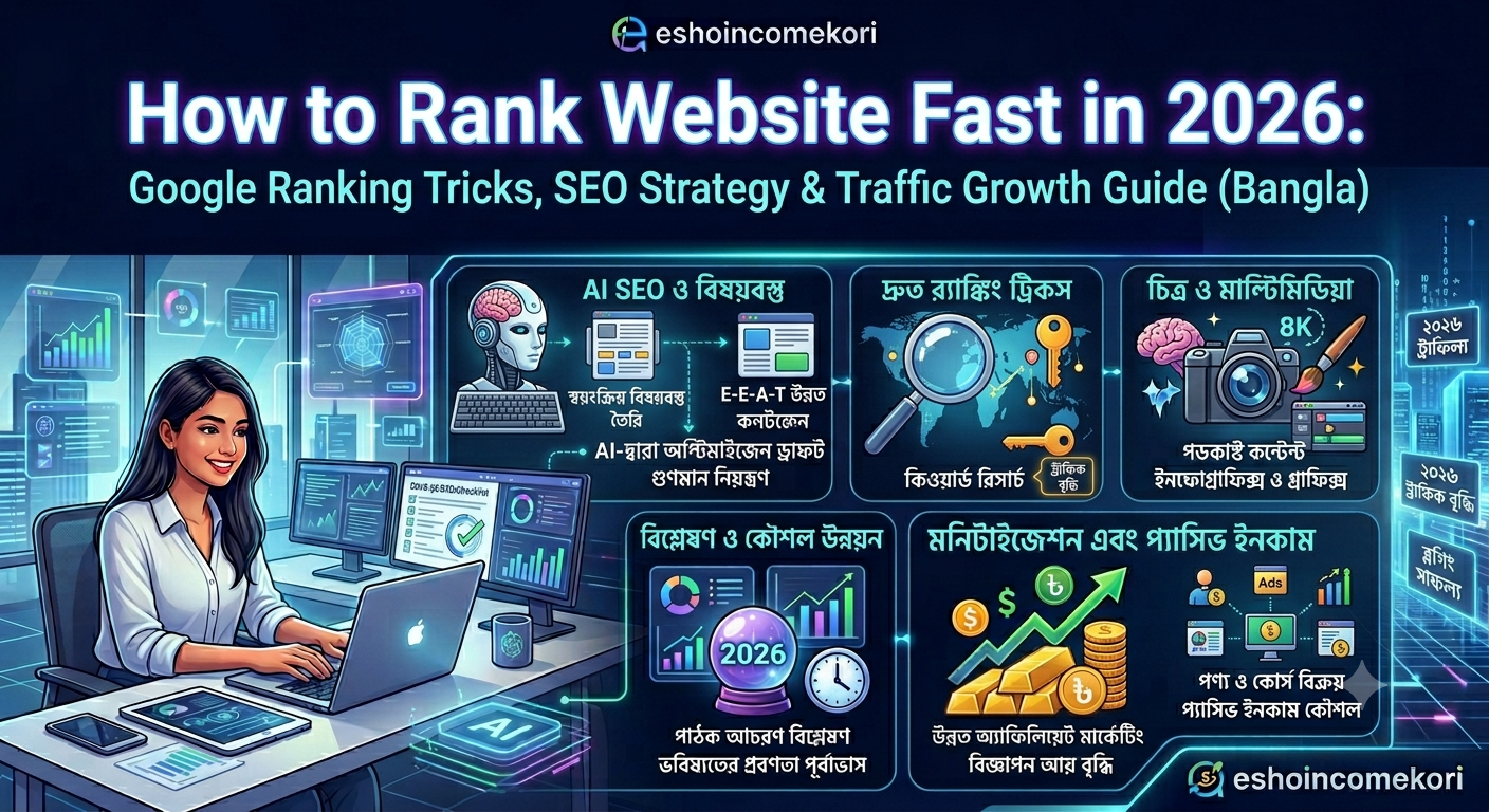 How to Rank Website Fast in 2026: Google Ranking Tricks, SEO Strategy & Traffic Growth Guide (Bangla)How to Rank Website Fast in 2026: Google Ranking Tricks, SEO Strategy & Traffic Growth Guide (Bangla)