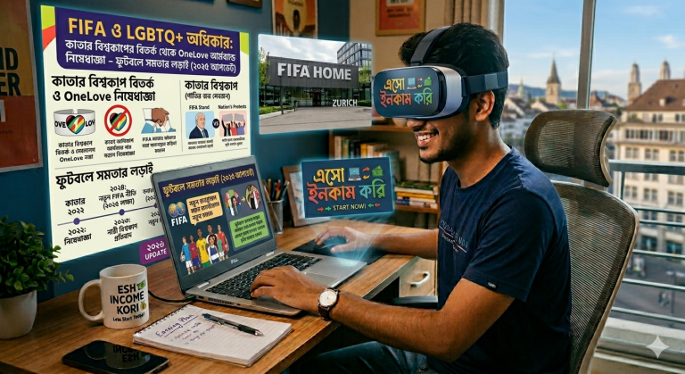 FIFA ও LGBTQ+ অধিকার: কাতার বিশ্বকাপের বিতর্ক থেকে OneLove আর্মব্যান্ড নিষেধাজ্ঞা – ফুটবলে সমতার লড়াই (২০২৫ আপডেট)FIFA ও LGBTQ+ অধিকার: কাতার বিশ্বকাপের বিতর্ক থেকে OneLove আর্মব্যান্ড নিষেধাজ্ঞা – ফুটবলে সমতার লড়াই (২০২৫ আপডেট)