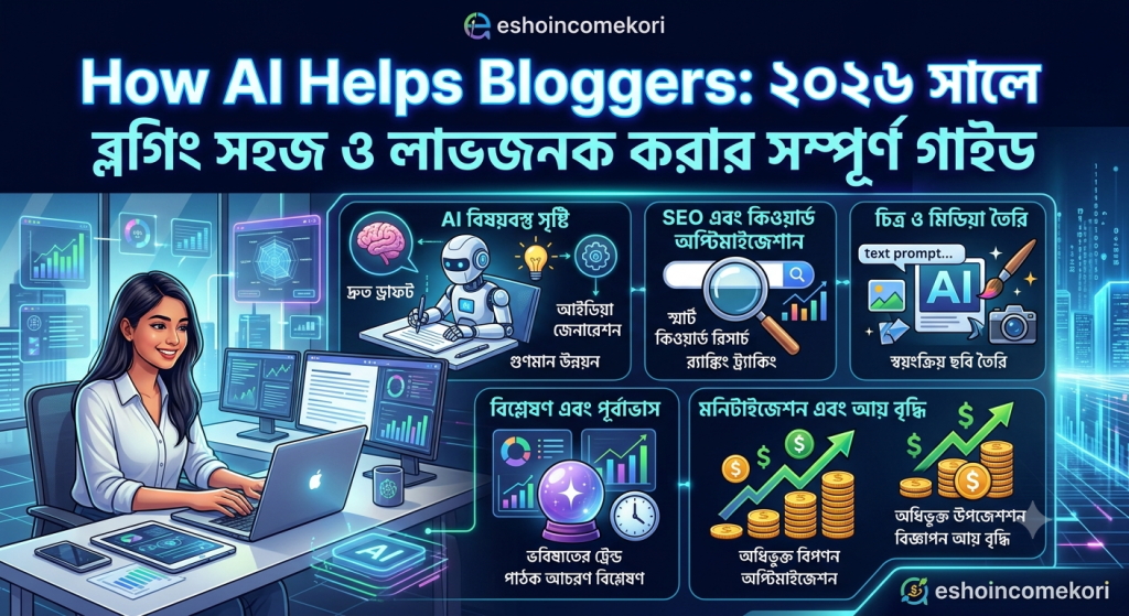 How AI Helps Bloggers: ২০২৬ সালে ব্লগিং সহজ ও লাভজনক করার সম্পূর্ণ গাইড