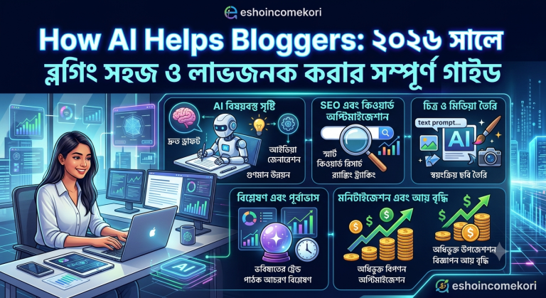 How AI Helps Bloggers: ২০২৬ সালে ব্লগিং সহজ ও লাভজনক করার সম্পূর্ণ গাইড