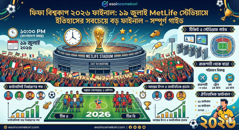 FIFA World Cup 2026 Final: ১৯ জুলাই MetLife স্টেডিয়ামে ইতিহাসের সবচেয়ে বড় ফাইনাল – সম্পূর্ণ গাইড