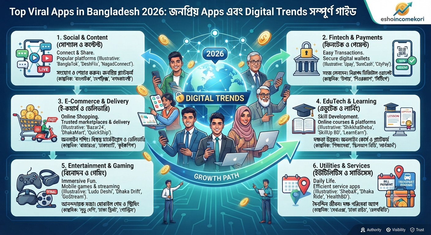 Top Viral Apps in Bangladesh 2026: জনপ্রিয় Apps এবং Digital Trends সম্পূর্ণ গাইড