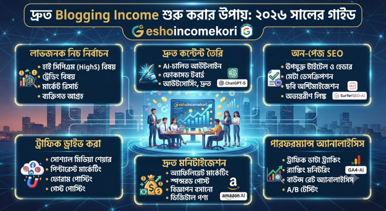 How to Earn Money from Blogging Fast in 2026: দ্রুত Blogging Income শুরু করার উপায়