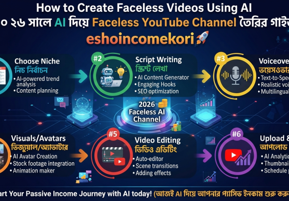 How to Create Faceless Videos Using AI: ২০২৬ সালে AI দিয়ে Faceless YouTube Channel তৈরির গাইড