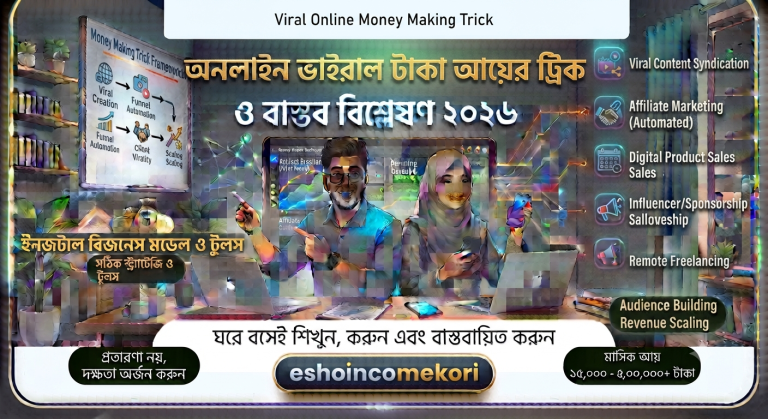 Viral online money making trick অনলাইন ভাইরাল টাকা আয়ের ট্রিক ও বাস্তব বিশ্লেষণ ২০২৬