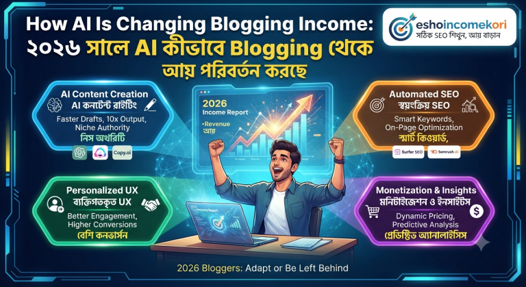 How AI Is Changing Blogging Income: ২০২৬ সালে AI কীভাবে Blogging থেকে আয় পরিবর্তন করছে